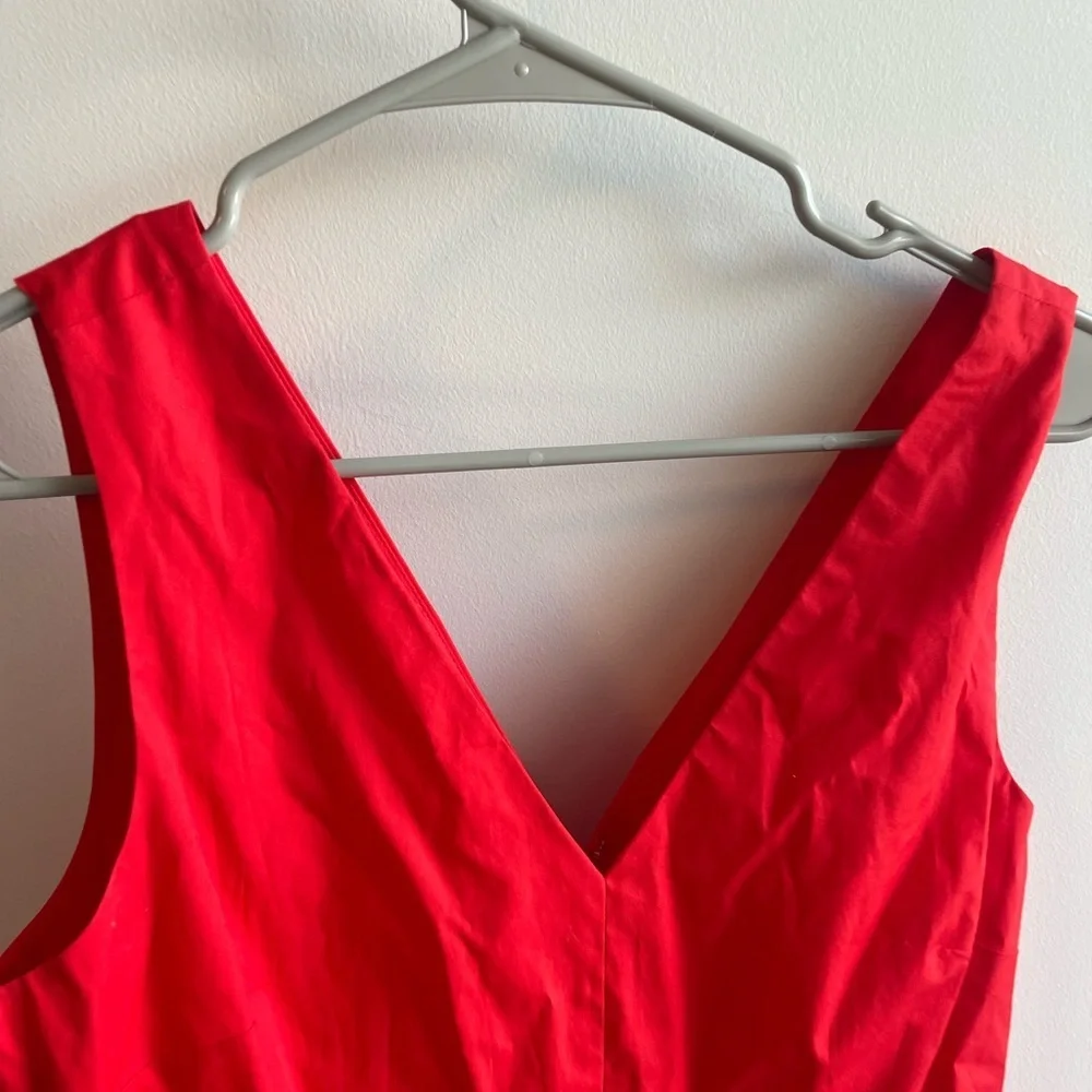 J Crew Red Sleeveless Peplum Top